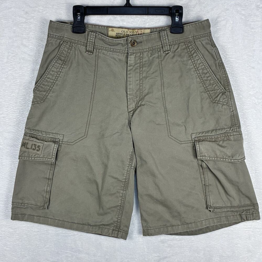 VTG Old Navy Cargo Short Men 34 Khaki Brown Paratrooper Military Baggy Skate Y2K
